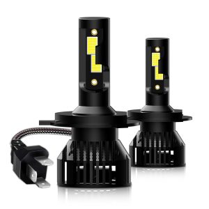 (2 Bulbs)3-IB H4 Automotive Headlight LED Bulbs, DOB LED Chips 24W 4800LM 9-16V IP65