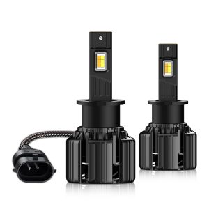 (2 Bulbs)V3 H3 Automotive Headlight LED Bulbs, CSP LED Chips 24W 5300LM 9-16V IP65