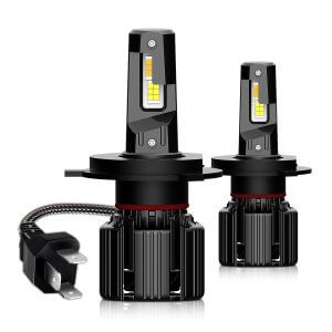 (2 Bulbs)V3 H4 Automotive Headlight LED Bulbs, CSP LED Chips 24W 5300LM 9-16V IP65