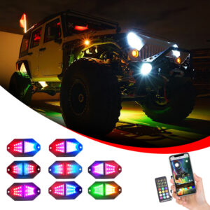 AuxiLED (1 SET)R8 LED ROCK LIGHTS 8 PODS LIGHTS