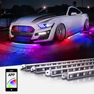 (1 Kit) LED RGB under glow light Aluminum base 4 strips APP control