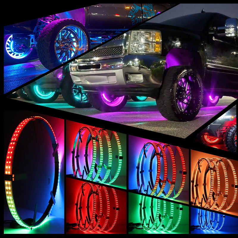 AuxiLED (1 Kit) LED Wheel light 2 Row RGBW APP&Remote control