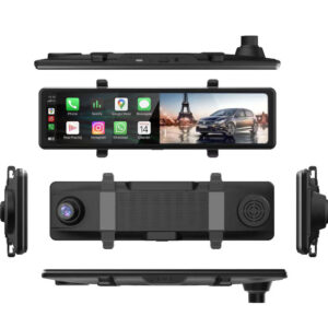 （1 SET） D30Pro Rear View Mirror DVR 11.26 Inch 3 Cameras 4K+1080P Car play P-Record F&R Record